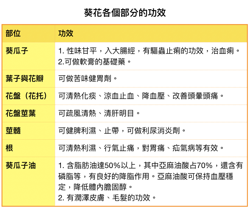 向日葵的功效与作用